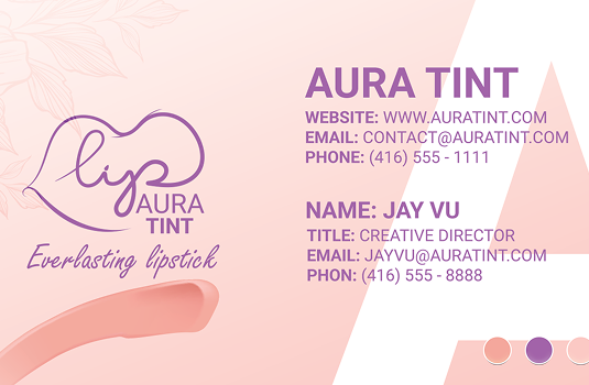 Aura Tint business card application